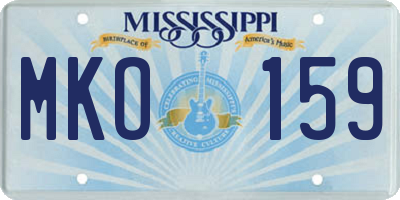 MS license plate MKO159