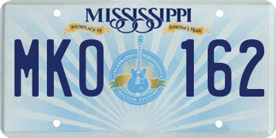 MS license plate MKO162