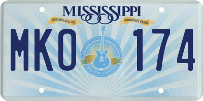 MS license plate MKO174