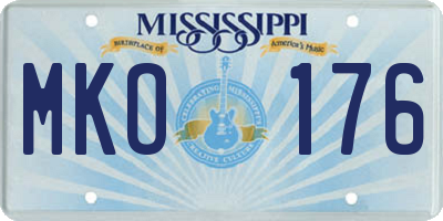 MS license plate MKO176
