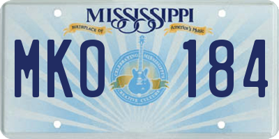 MS license plate MKO184