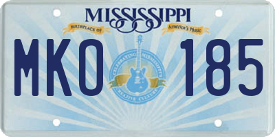 MS license plate MKO185