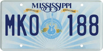 MS license plate MKO188