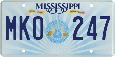 MS license plate MKO247