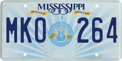 MS license plate MKO264