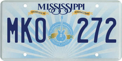MS license plate MKO272