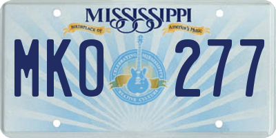 MS license plate MKO277