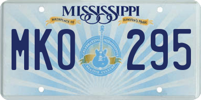 MS license plate MKO295