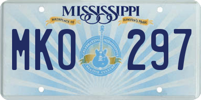 MS license plate MKO297