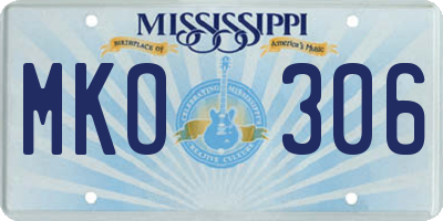 MS license plate MKO306