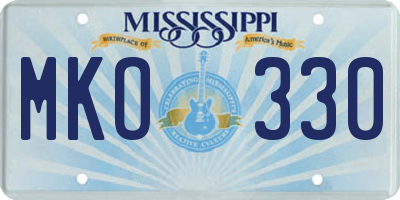 MS license plate MKO330