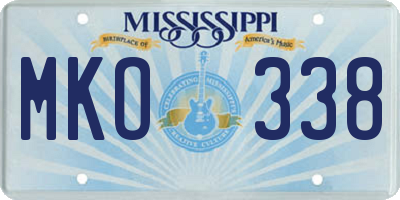 MS license plate MKO338
