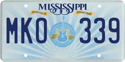 MS license plate MKO339