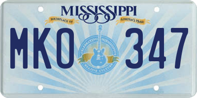 MS license plate MKO347