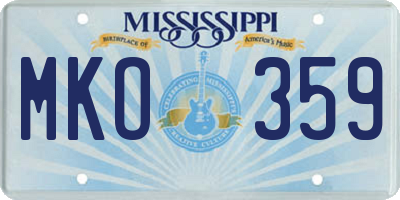 MS license plate MKO359