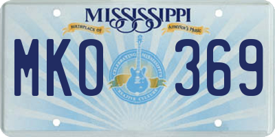MS license plate MKO369