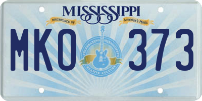MS license plate MKO373