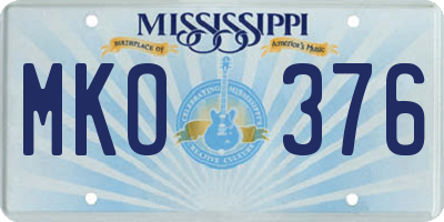 MS license plate MKO376