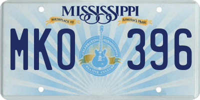 MS license plate MKO396