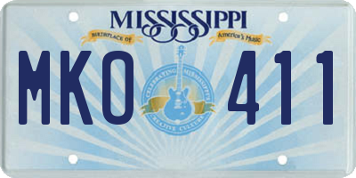 MS license plate MKO411