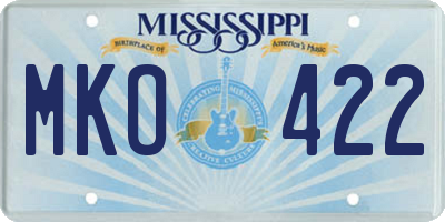 MS license plate MKO422