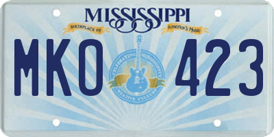 MS license plate MKO423