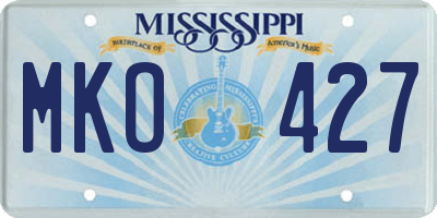 MS license plate MKO427