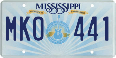 MS license plate MKO441
