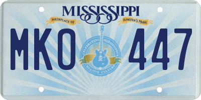MS license plate MKO447