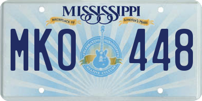 MS license plate MKO448