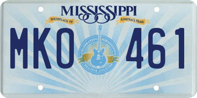 MS license plate MKO461