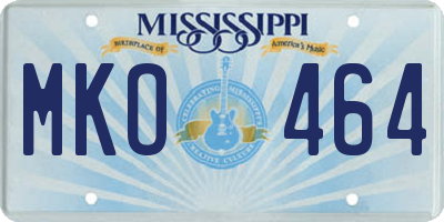 MS license plate MKO464