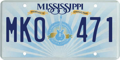 MS license plate MKO471