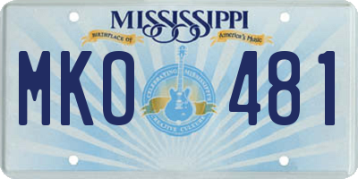 MS license plate MKO481