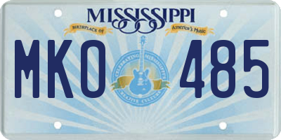 MS license plate MKO485