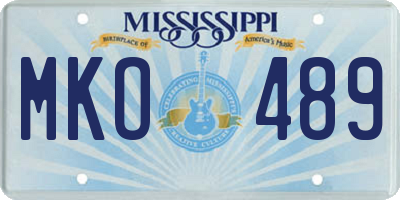 MS license plate MKO489