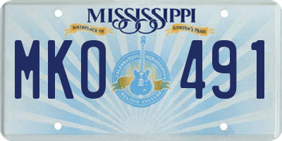 MS license plate MKO491