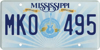 MS license plate MKO495