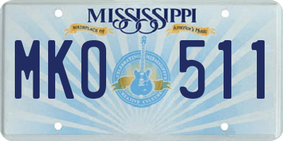 MS license plate MKO511