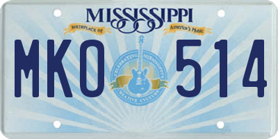 MS license plate MKO514