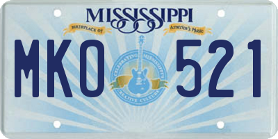 MS license plate MKO521