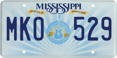 MS license plate MKO529