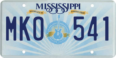 MS license plate MKO541