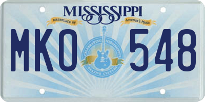 MS license plate MKO548