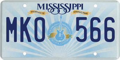 MS license plate MKO566