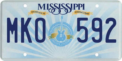 MS license plate MKO592