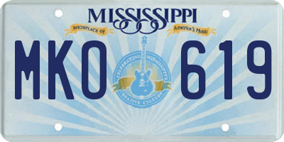 MS license plate MKO619