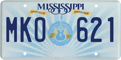 MS license plate MKO621