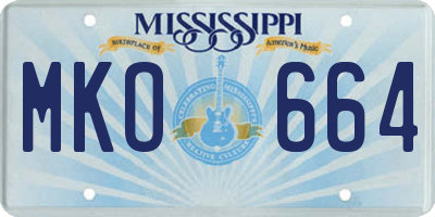 MS license plate MKO664