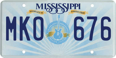 MS license plate MKO676